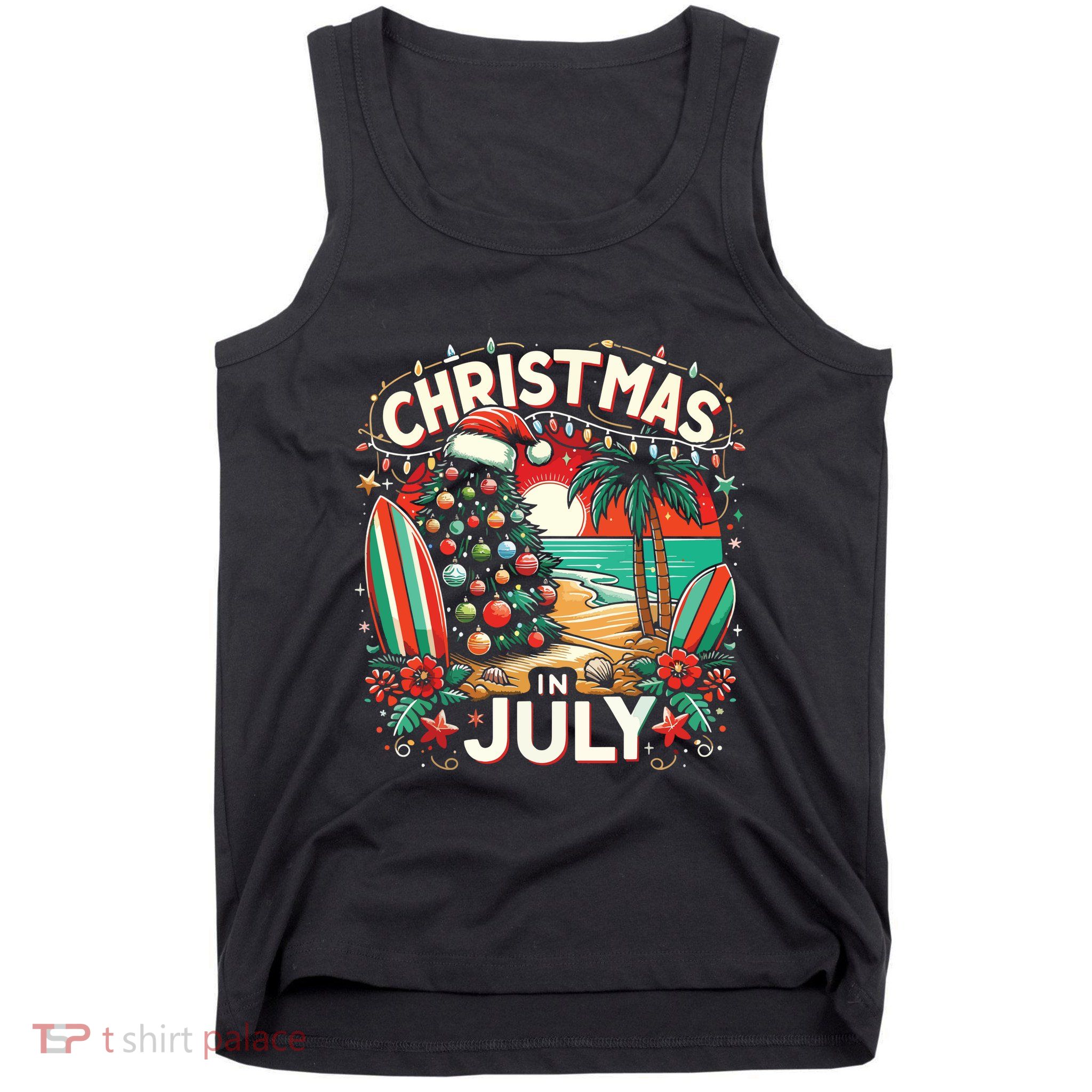 Christmas In July Summer Beach Vacation Xmas Tank Top