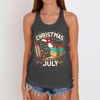 Christmas In July Summer Beach Vacation Xmas Women's Knotted Racerback Tank