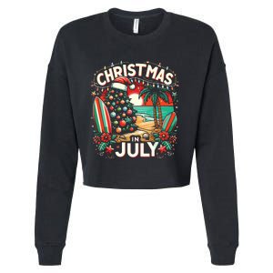 Christmas In July Summer Beach Vacation Xmas Cropped Pullover Crew