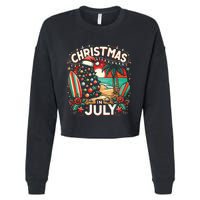 Christmas In July Summer Beach Vacation Xmas Cropped Pullover Crew