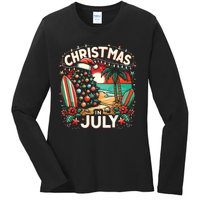 Christmas In July Summer Beach Vacation Xmas Ladies Long Sleeve Shirt