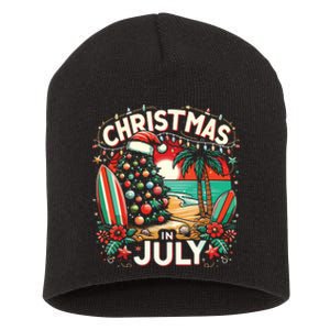 Christmas In July Summer Beach Vacation Xmas Short Acrylic Beanie