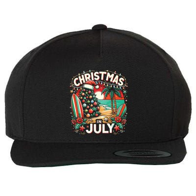 Christmas In July Summer Beach Vacation Xmas Wool Snapback Cap