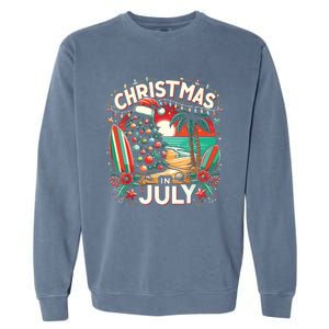 Christmas In July Summer Beach Vacation Xmas Garment-Dyed Sweatshirt