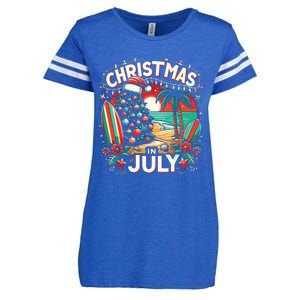 Christmas In July Summer Beach Vacation Xmas Enza Ladies Jersey Football T-Shirt