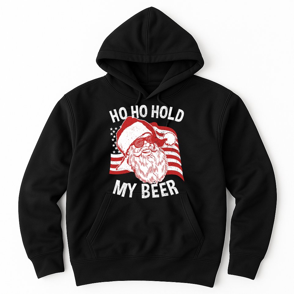 Christmas In July Santa Ho Ho Hold My Beer Hoodie