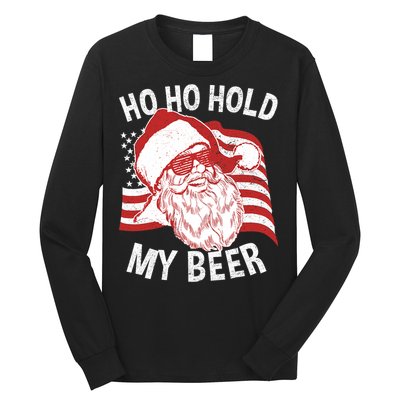 Christmas In July Santa Ho Ho Hold My Beer Long Sleeve Shirt