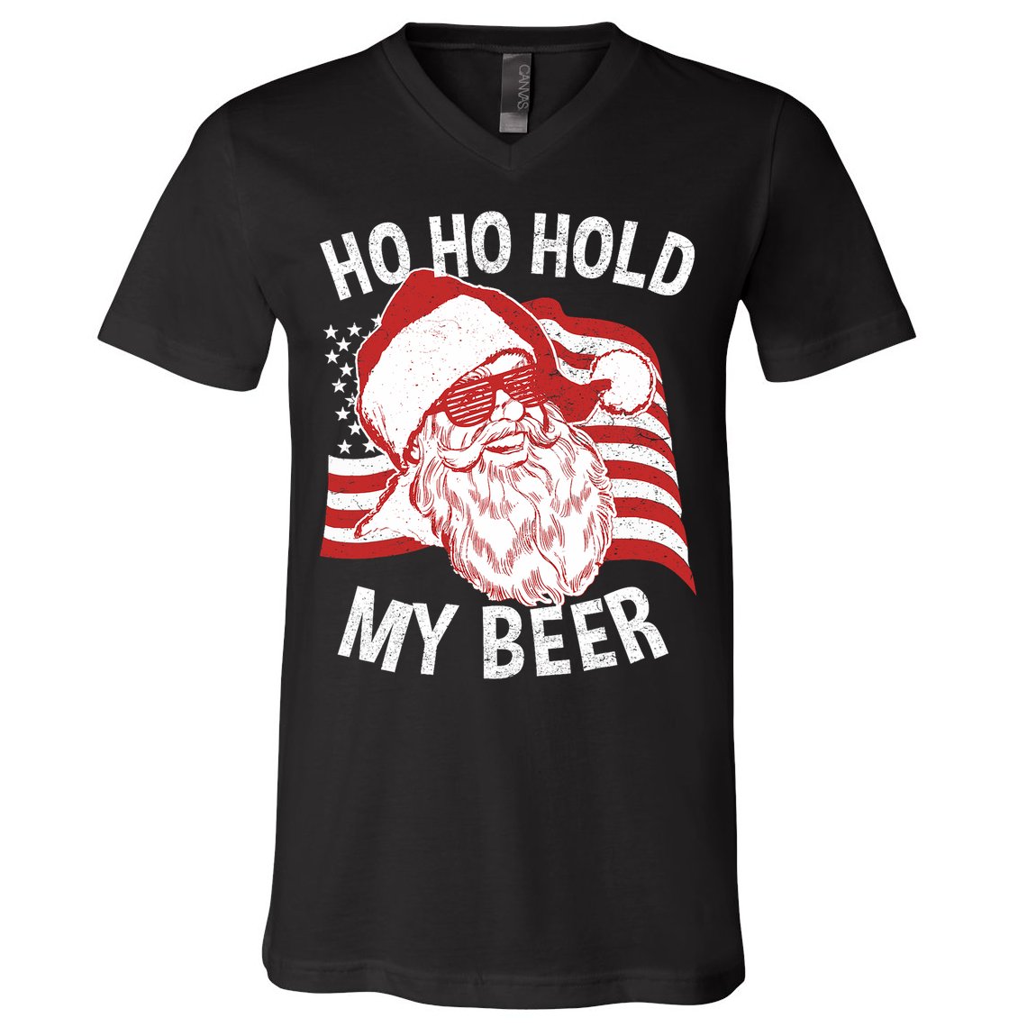 Christmas In July Santa Ho Ho Hold My Beer V-Neck T-Shirt