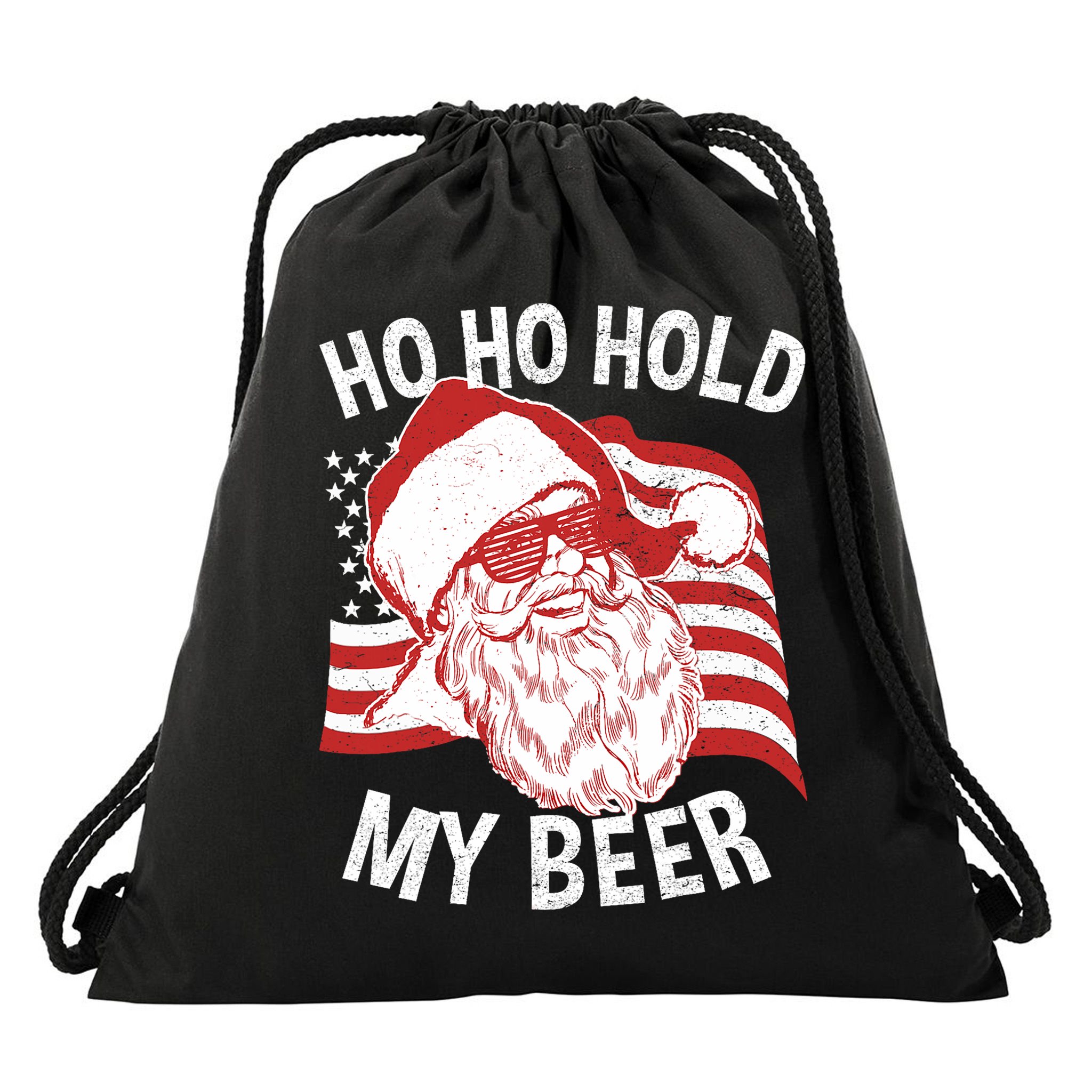 Christmas In July Santa Ho Ho Hold My Beer Drawstring Bag
