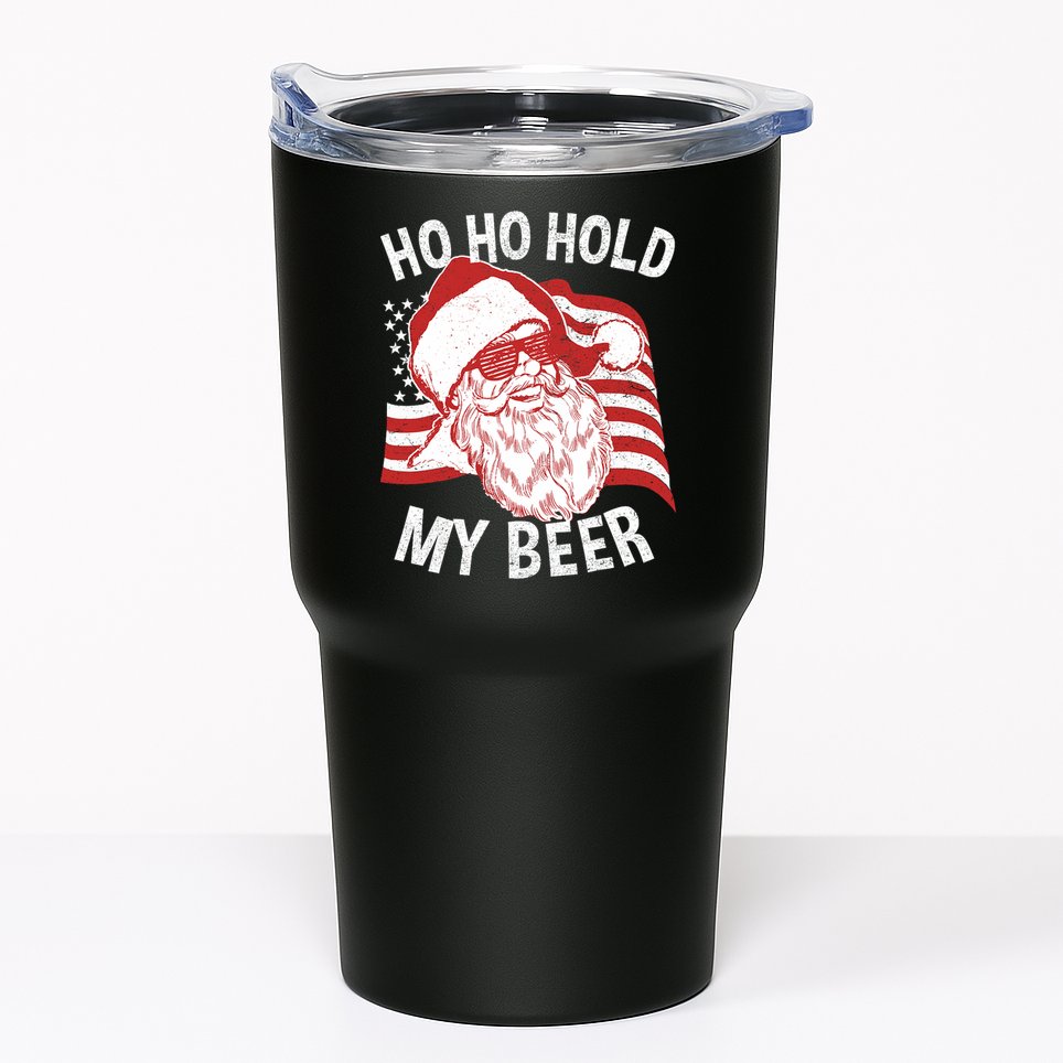 Christmas In July Santa Ho Ho Hold My Beer Tumbler