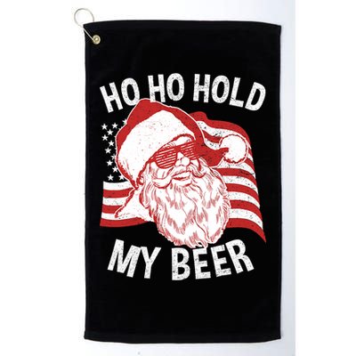 Christmas In July Santa Ho Ho Hold My Beer Golf Towel