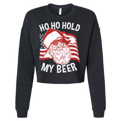 Christmas In July Santa Ho Ho Hold My Beer Cropped Pullover Crew