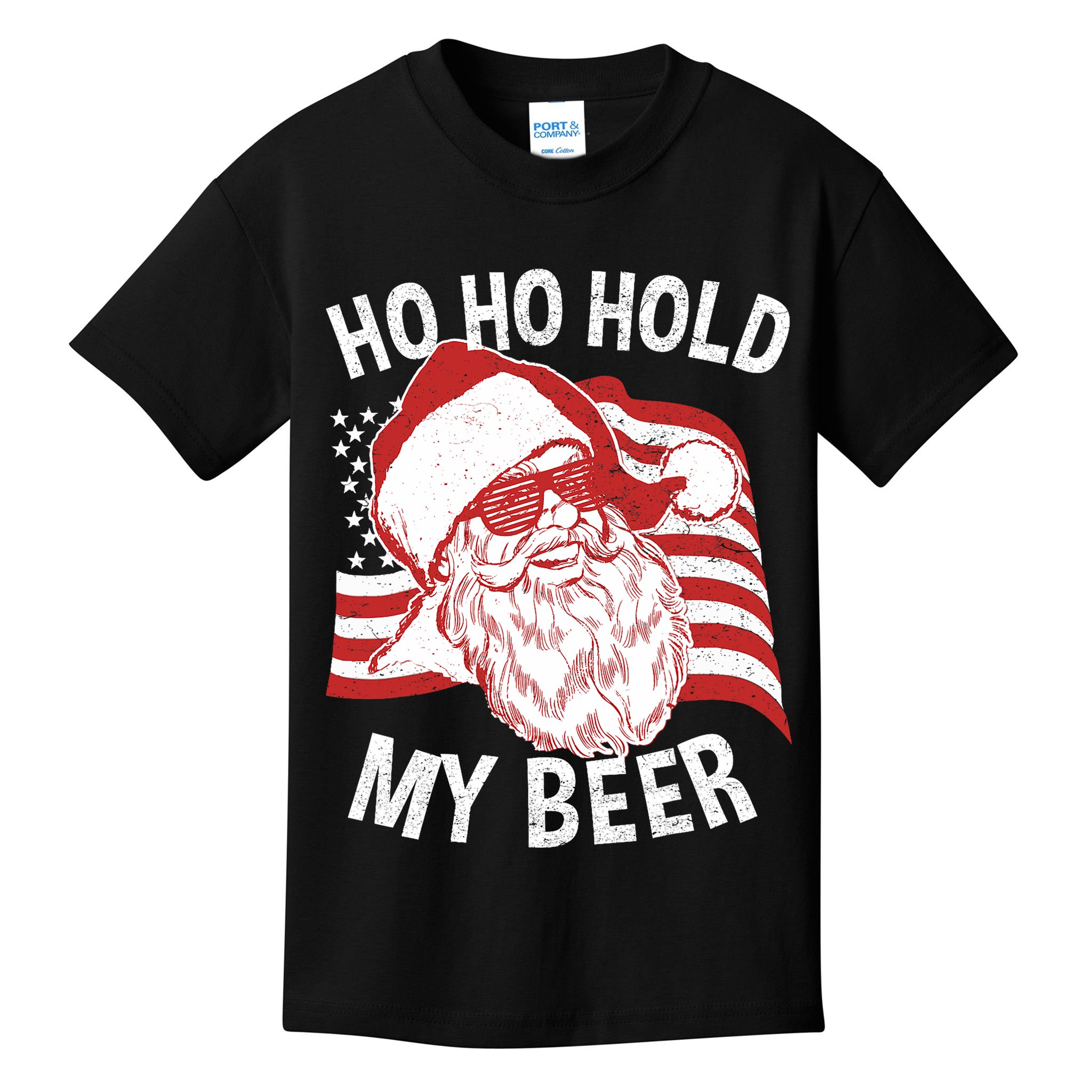 Christmas In July Santa Ho Ho Hold My Beer Kids T-Shirt