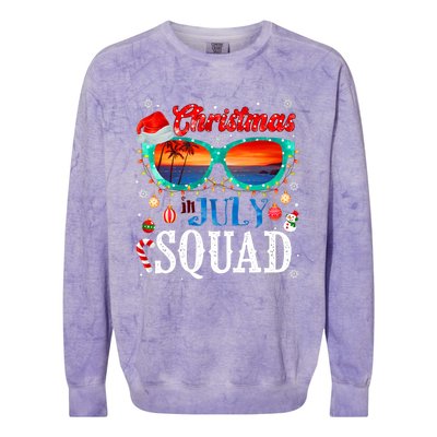 Christmas In July Squad Sunglasses Summer Beach Funny Xmas Colorblast Crewneck Sweatshirt