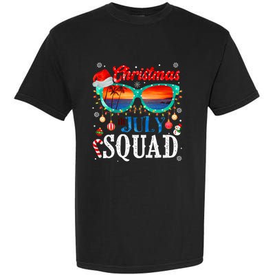 Christmas In July Squad Sunglasses Summer Beach Funny Xmas Garment-Dyed Heavyweight T-Shirt