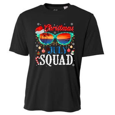 Christmas In July Squad Sunglasses Summer Beach Funny Xmas Cooling Performance Crew T-Shirt