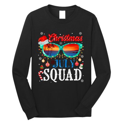 Christmas In July Squad Sunglasses Summer Beach Funny Xmas Long Sleeve Shirt