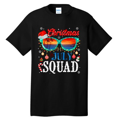 Christmas In July Squad Sunglasses Summer Beach Funny Xmas Tall T-Shirt