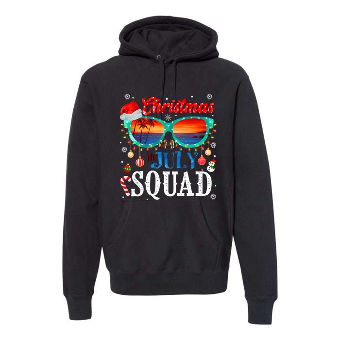 Christmas In July Squad Sunglasses Summer Beach Funny Xmas Premium Hoodie