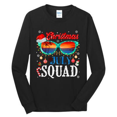 Christmas In July Squad Sunglasses Summer Beach Funny Xmas Tall Long Sleeve T-Shirt