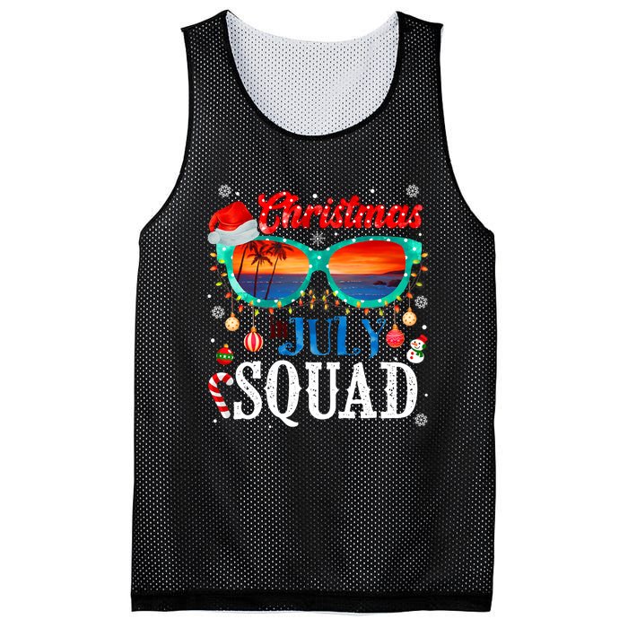 Christmas In July Squad Sunglasses Summer Beach Funny Xmas Mesh Reversible Basketball Jersey Tank