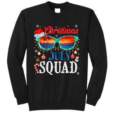 Christmas In July Squad Sunglasses Summer Beach Funny Xmas Tall Sweatshirt