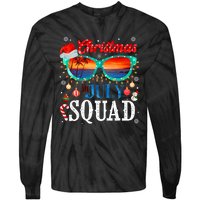 Christmas In July Squad Sunglasses Summer Beach Funny Xmas Tie-Dye Long Sleeve Shirt