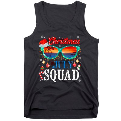 Christmas In July Squad Sunglasses Summer Beach Funny Xmas Tank Top