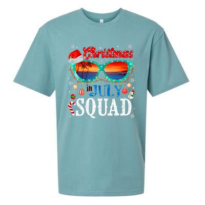 Christmas In July Squad Sunglasses Summer Beach Funny Xmas Sueded Cloud Jersey T-Shirt