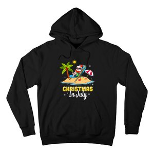 Christmas In July Santa Claus Beach Watermelon Gifts Hoodie