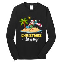 Christmas In July Santa Claus Beach Watermelon Gifts Long Sleeve Shirt