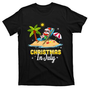 Christmas In July Santa Claus Beach Watermelon Gifts T-Shirt