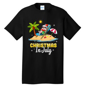 Christmas In July Santa Claus Beach Watermelon Gifts Tall T-Shirt