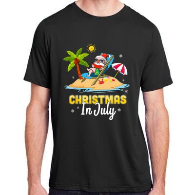 Christmas In July Santa Claus Beach Watermelon Gifts Adult ChromaSoft Performance T-Shirt