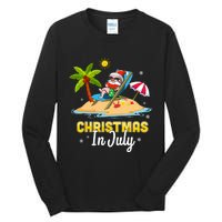 Christmas In July Santa Claus Beach Watermelon Gifts Tall Long Sleeve T-Shirt