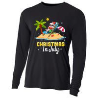 Christmas In July Santa Claus Beach Watermelon Gifts Cooling Performance Long Sleeve Crew