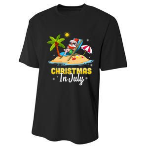 Christmas In July Santa Claus Beach Watermelon Gifts Performance Sprint T-Shirt