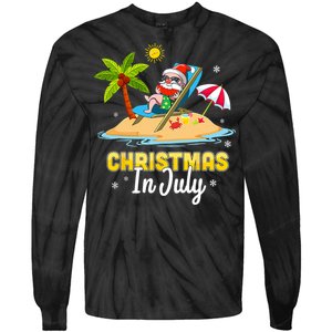 Christmas In July Santa Claus Beach Watermelon Gifts Tie-Dye Long Sleeve Shirt