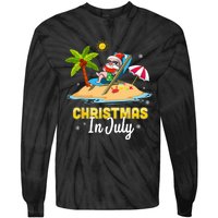 Christmas In July Santa Claus Beach Watermelon Gifts Tie-Dye Long Sleeve Shirt