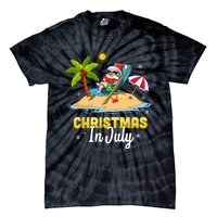 Christmas In July Santa Claus Beach Watermelon Gifts Tie-Dye T-Shirt