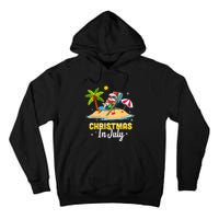 Christmas In July Santa Claus Beach Watermelon Gifts Tall Hoodie