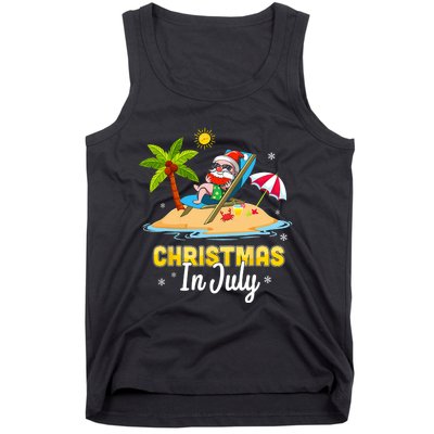 Christmas In July Santa Claus Beach Watermelon Gifts Tank Top