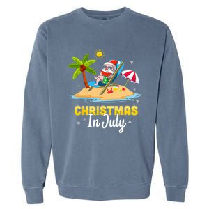 Christmas In July Santa Claus Beach Watermelon Gifts Garment-Dyed Sweatshirt