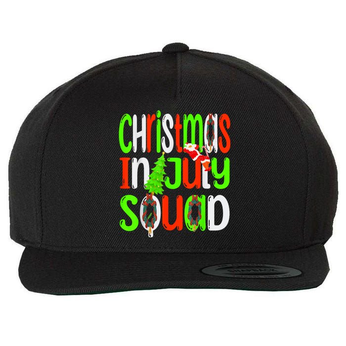 Christmas In July Squad Funny Summer Xmas Men Women Kids Wool Snapback Cap