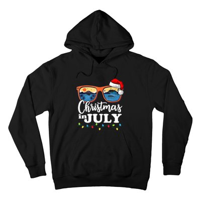 Christmas In July Funny Santa Summer Beach Vacation Sunglasses Hoodie