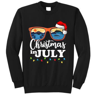 Christmas In July Funny Santa Summer Beach Vacation Sunglasses Sweatshirt