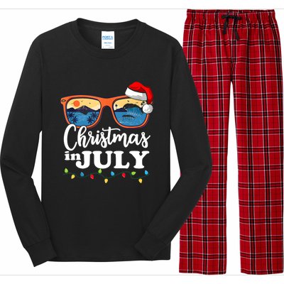 Christmas In July Funny Santa Summer Beach Vacation Sunglasses Long Sleeve Pajama Set