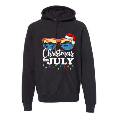 Christmas In July Funny Santa Summer Beach Vacation Sunglasses Premium Hoodie