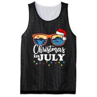 Christmas In July Funny Santa Summer Beach Vacation Sunglasses Mesh Reversible Basketball Jersey Tank