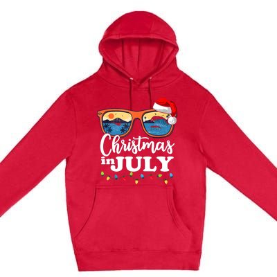 Christmas In July Funny Santa Summer Beach Vacation Sunglasses Premium Pullover Hoodie